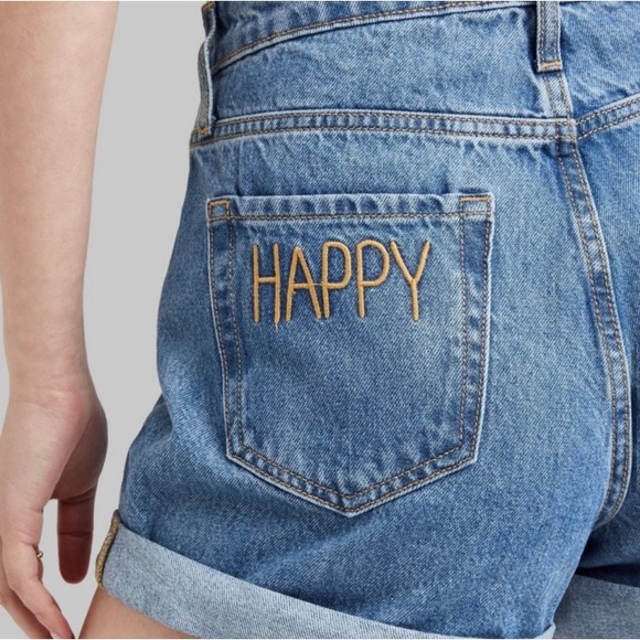 Wild Fable Jean Shorts 0 XS Denim High Rise Waist Mom Boho Summer NWOT - Picture 1 of 4